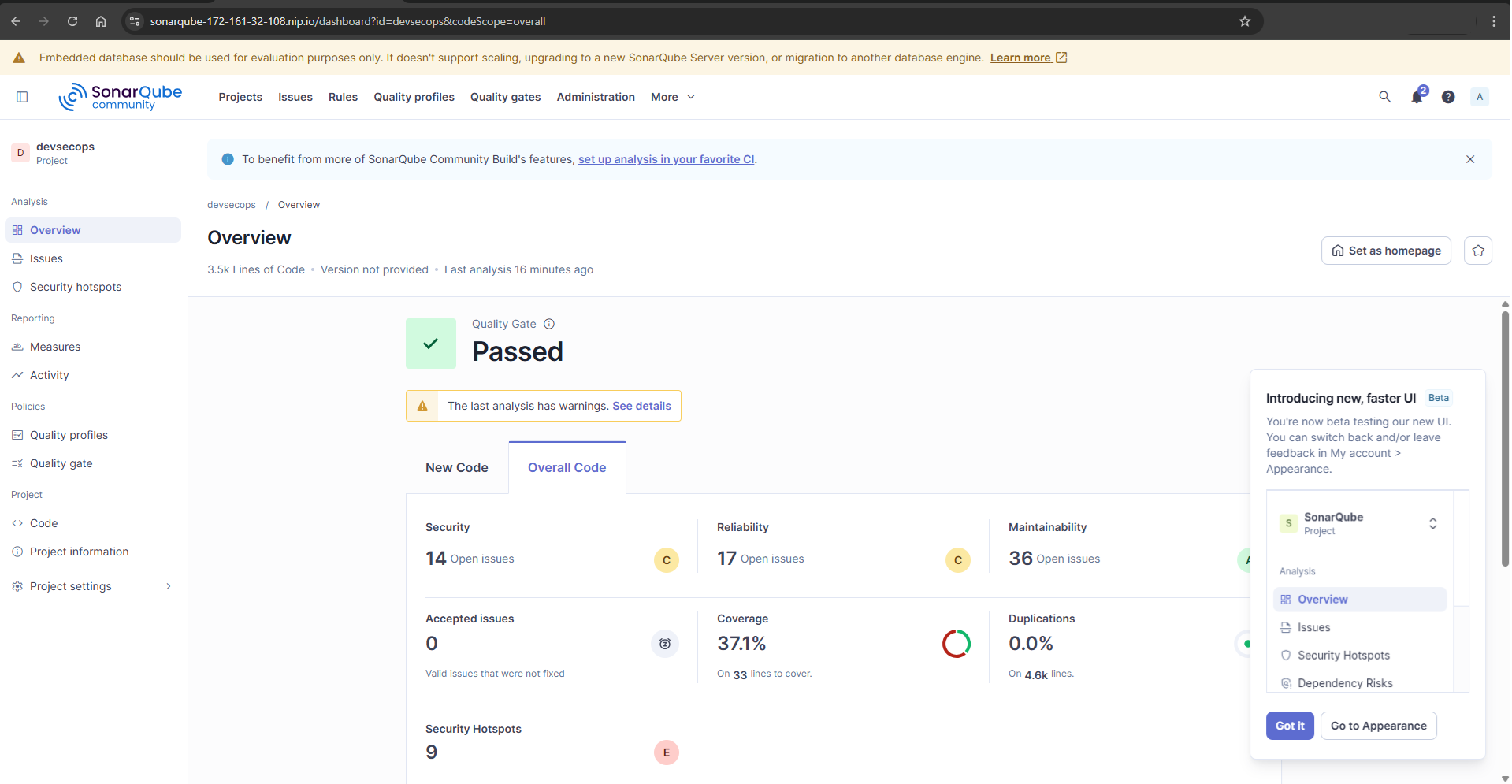 SonarQube Code Analysis